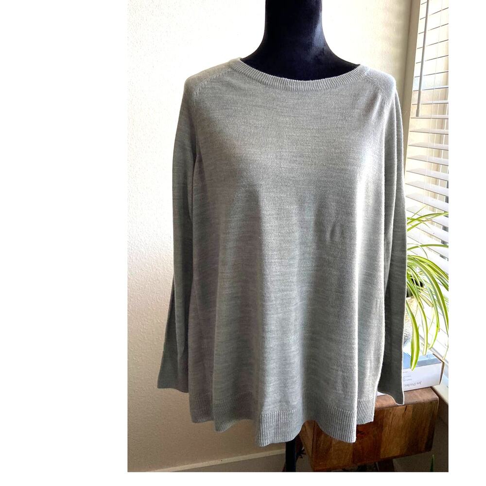 APT. 9 Sweater Pleated Back Raglan Pullover Gray M *New‎
